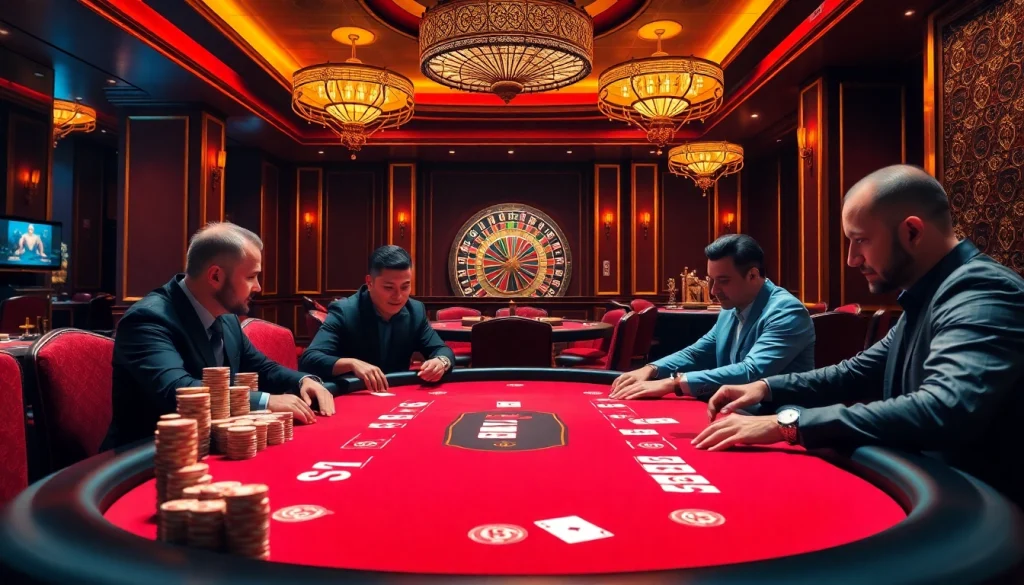 Experience 호치민 마사지 in a thrilling casino atmosphere with roulette tables and excited players.