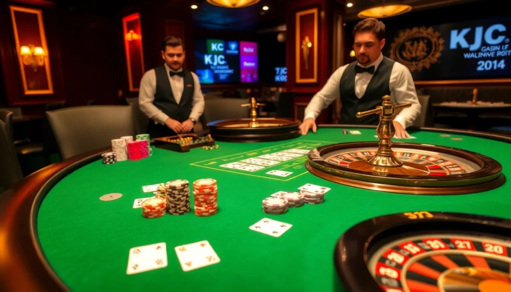KJC brings excitement to the casino experience with vibrant gaming tables and professional croupiers.