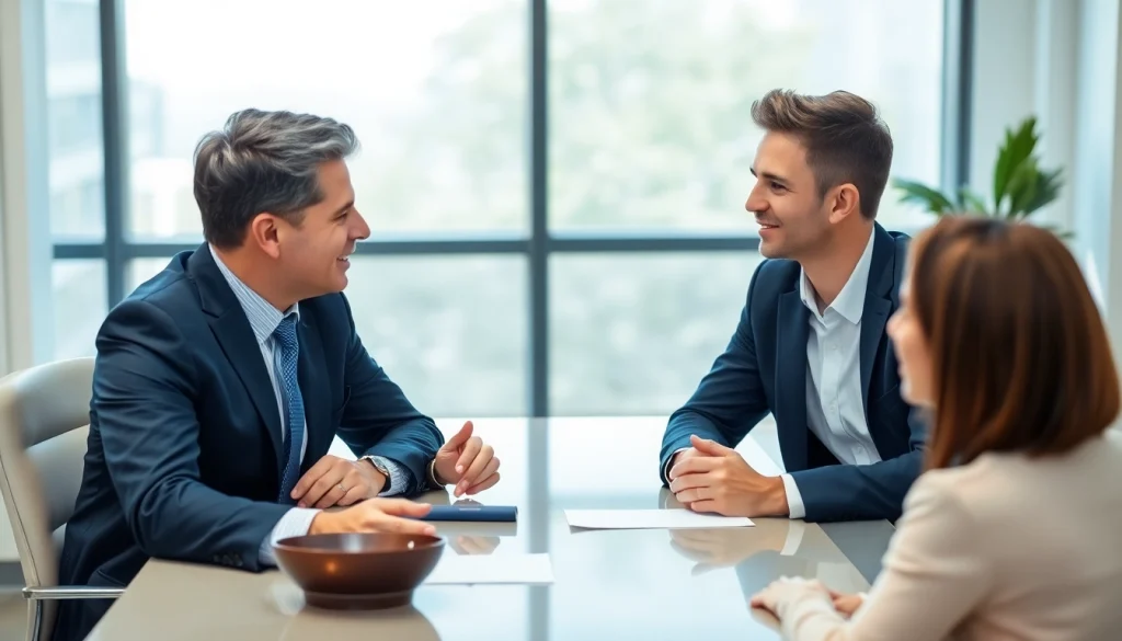 FINRA expungement attorney consulting a client in a modern office setting